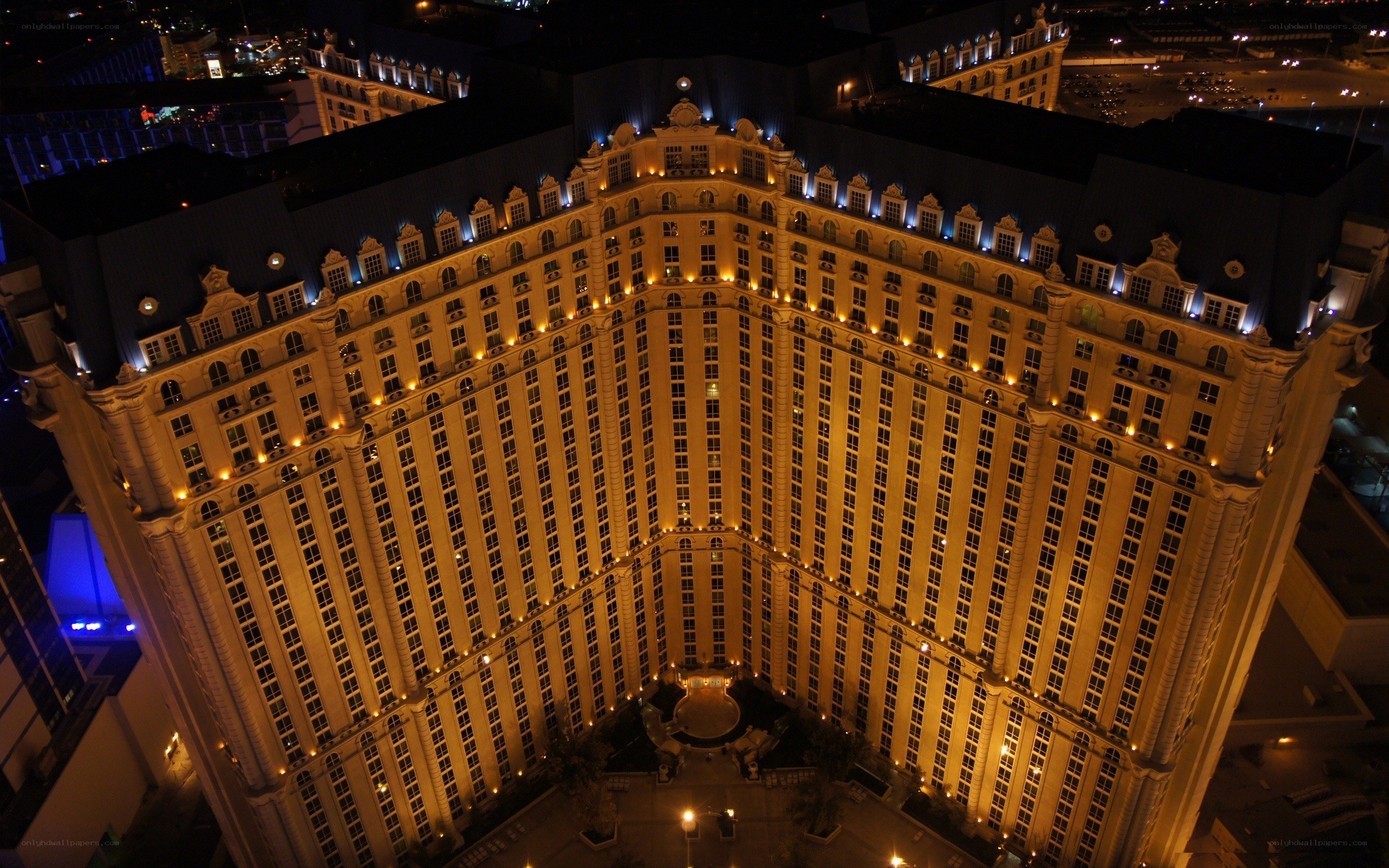 nighttime view of a hotel
