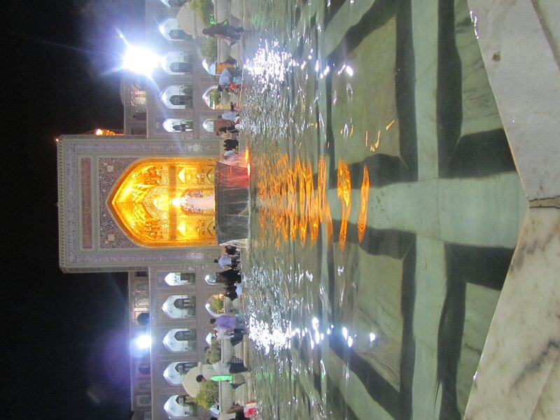 nighttime view of a mosque