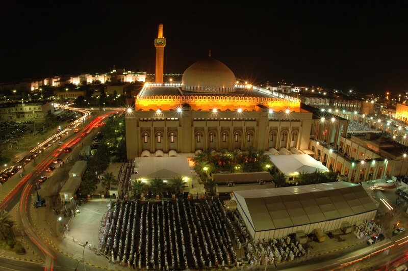 Nighttime view of a mosque