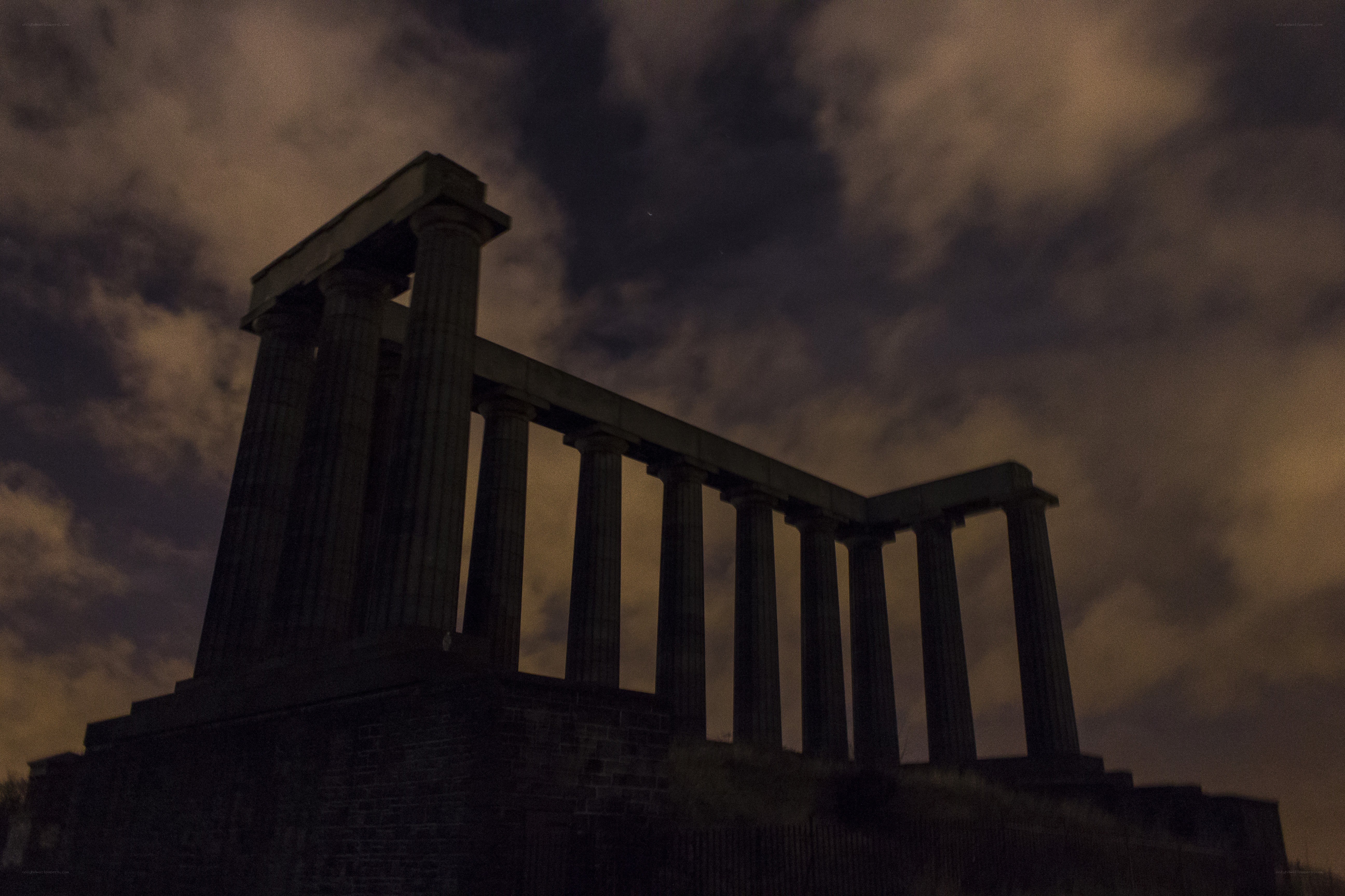 Nighttime view of a temple