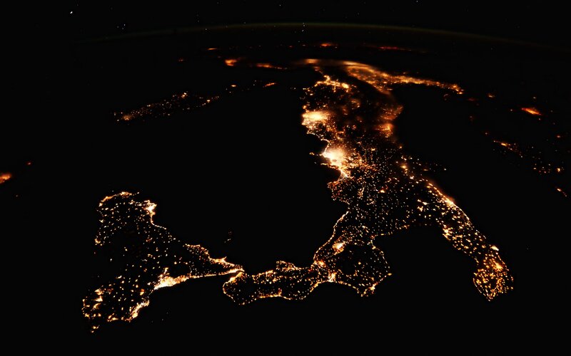 Nighttime View of Europe