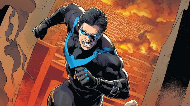 Nightwing in Action — Black, Dramatic