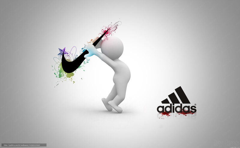 Nike and Adidas logo art