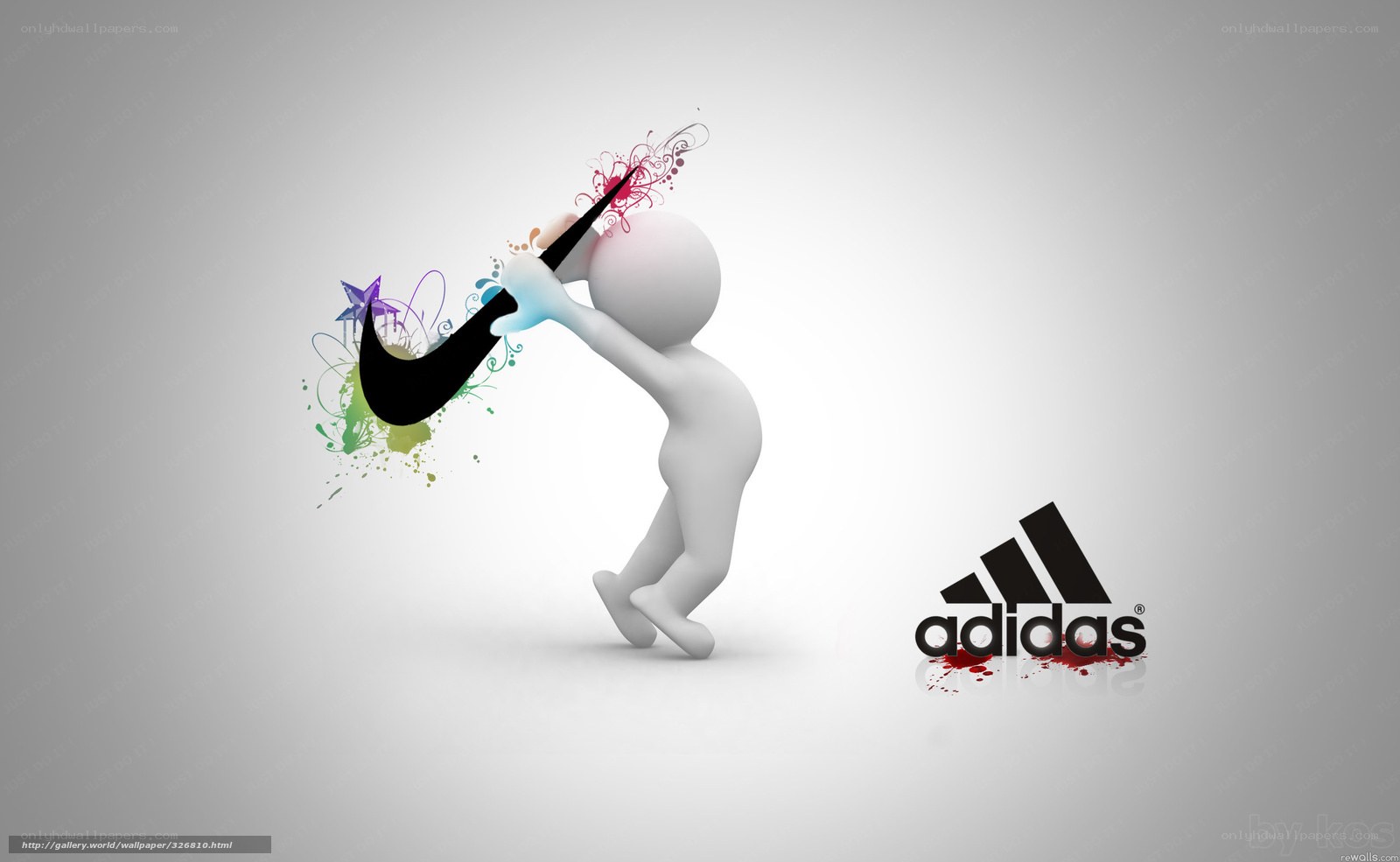 Nike and Adidas logo art