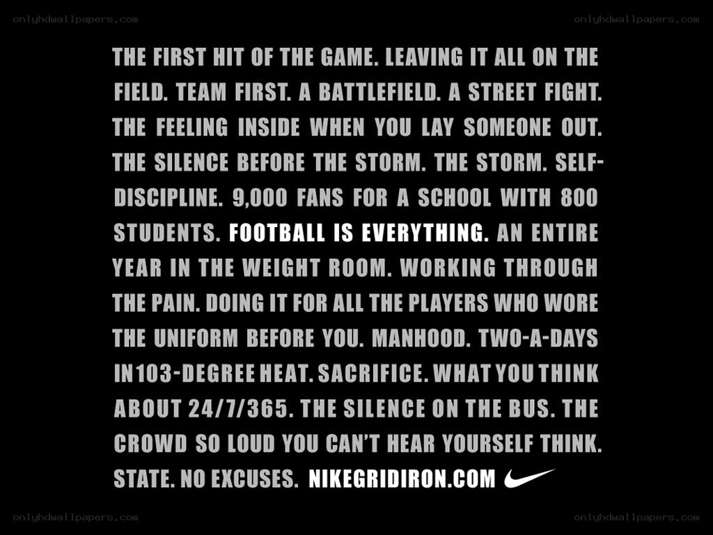 Nike Gridiron ad text