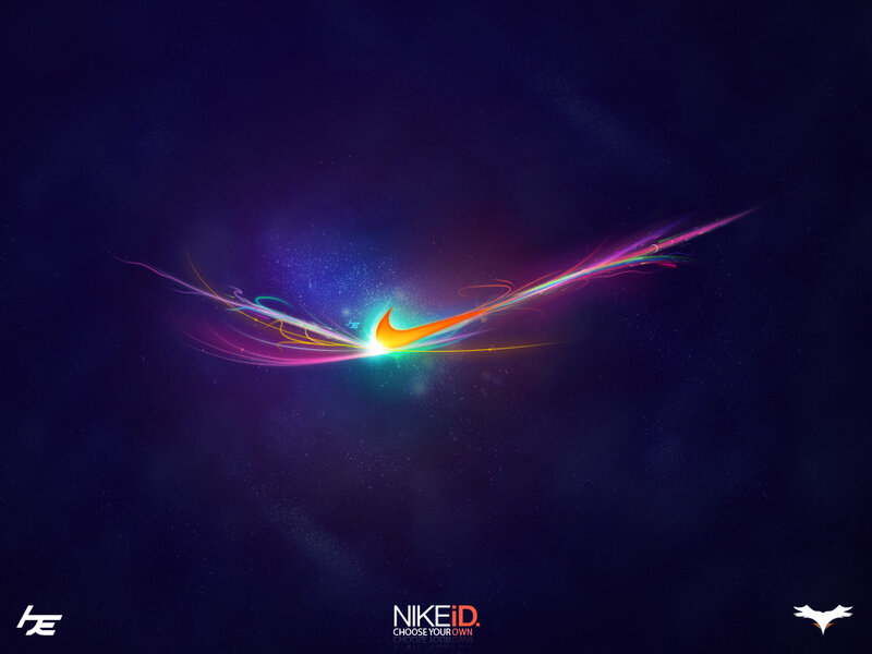 Nike ID logo with colorful light trails