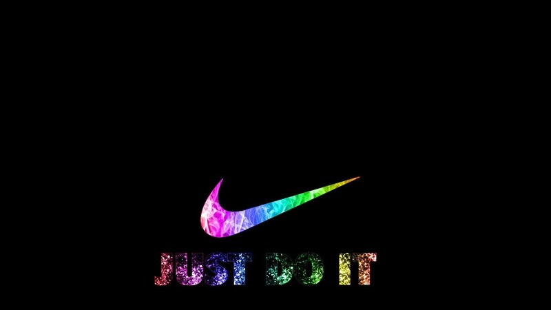 Nike Logo and Slogan — Black, Vibrant
