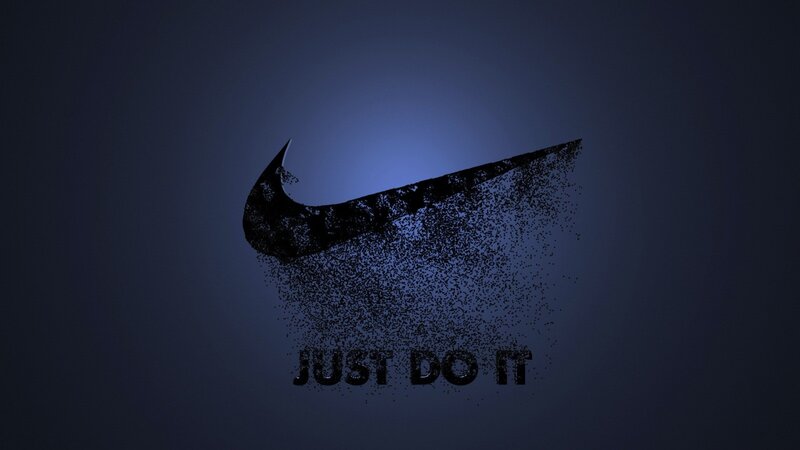 Nike Logo and Slogan — Blue