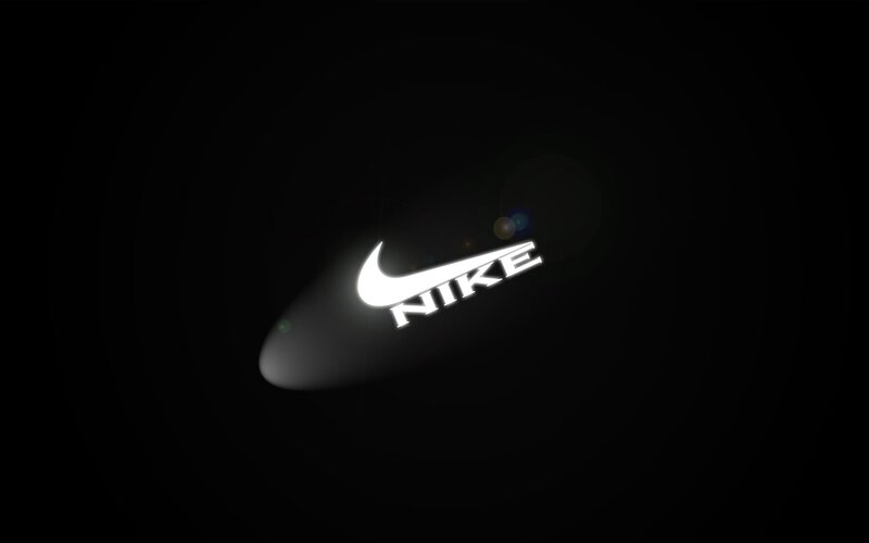 Nike logo on black background