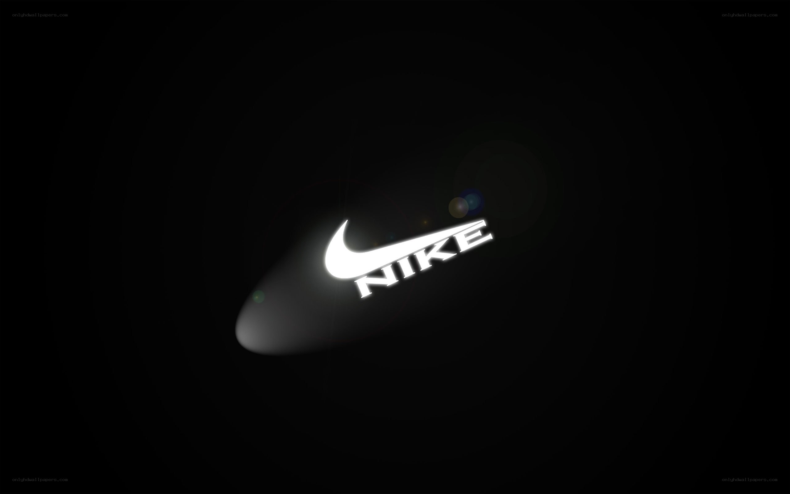 Nike logo on black background