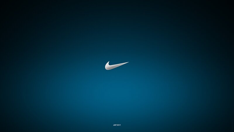 Nike logo on blue background