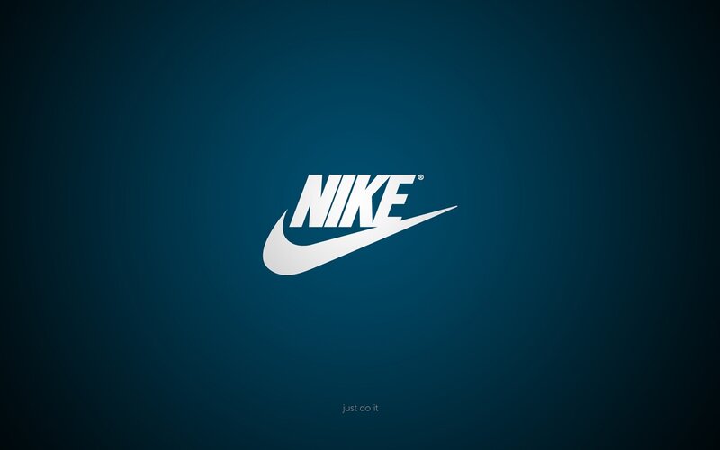 Nike logo on blue background