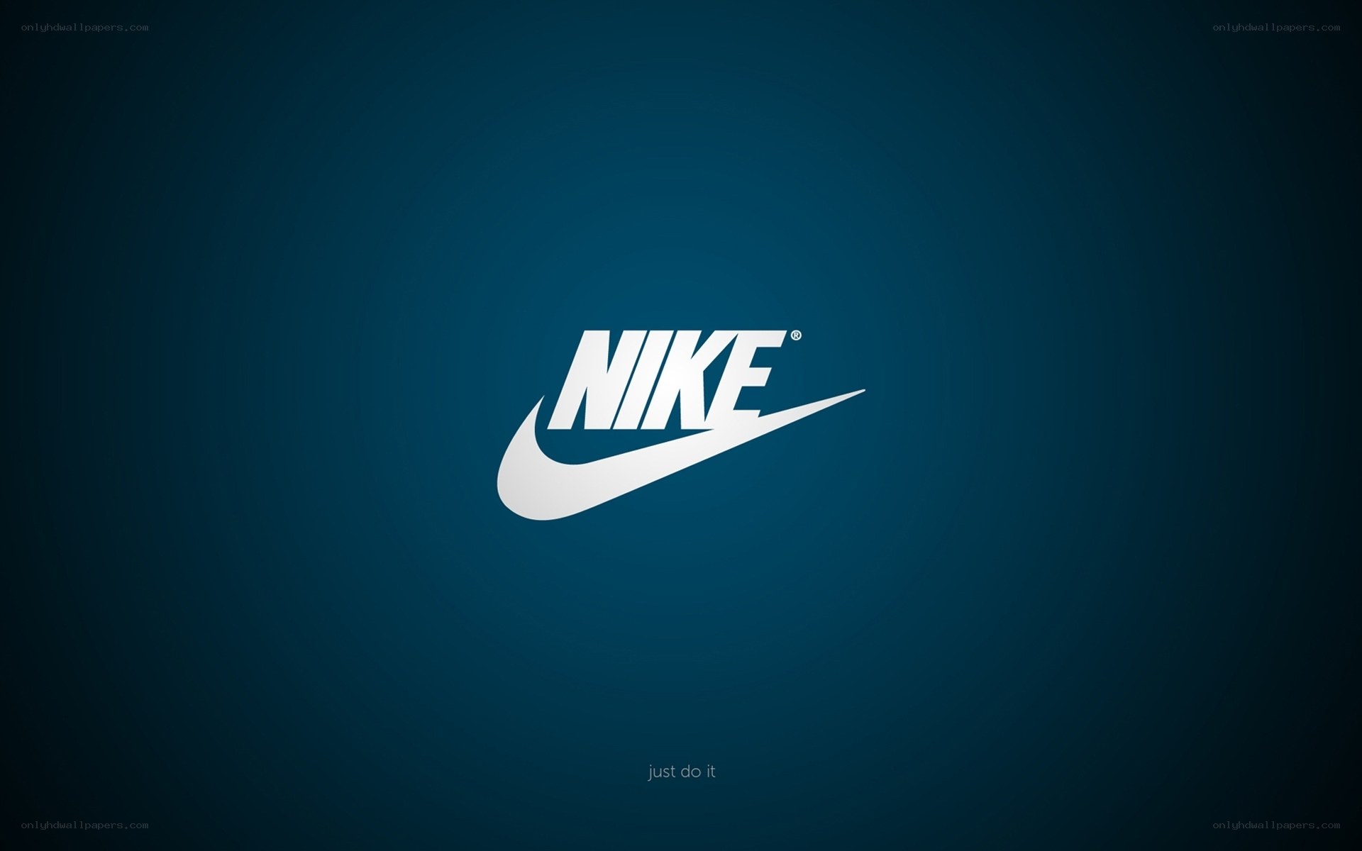 Nike logo on blue background