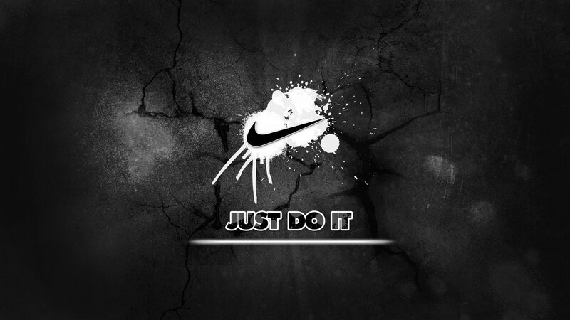 Nike Logo on Cracked Wall