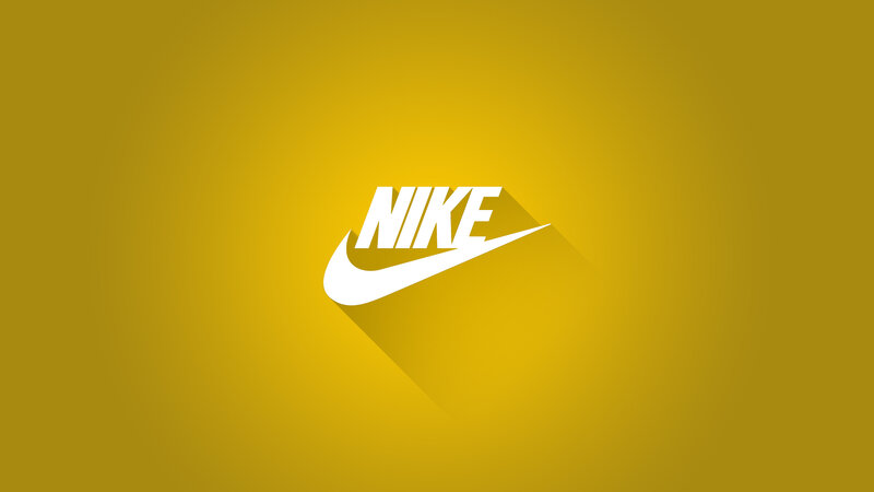 Nike logo on yellow background