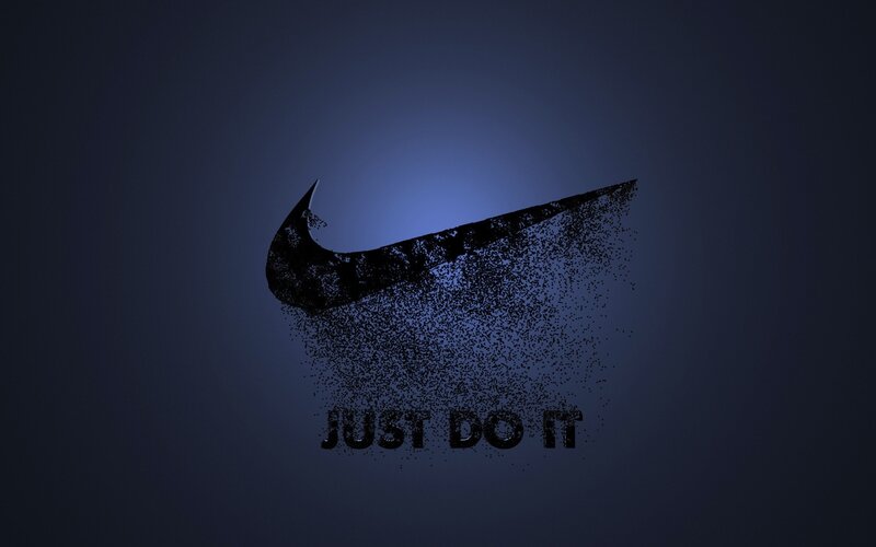 Nike logo with particle effect