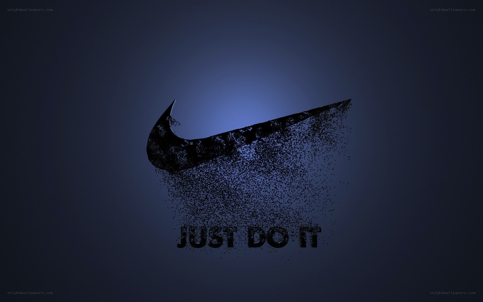 Nike logo with particle effect