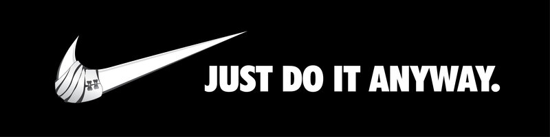 Nike logo with slogan