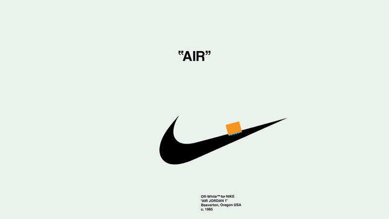 Nike Logo with Text — White