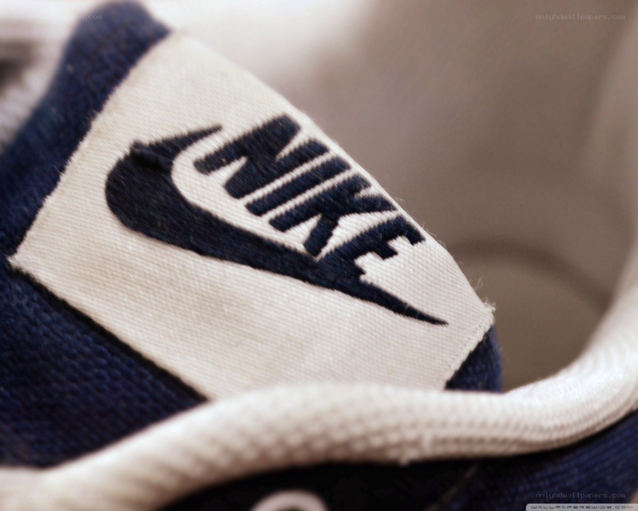 Nike shoe logo close-up