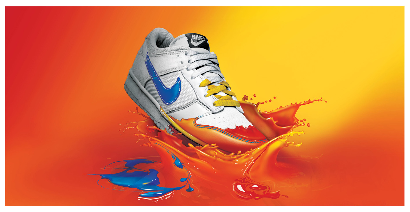 Nike sneaker with paint splash