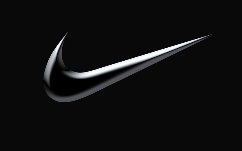 Nike Swoosh Logo — Black, Minimalist, 3d Render