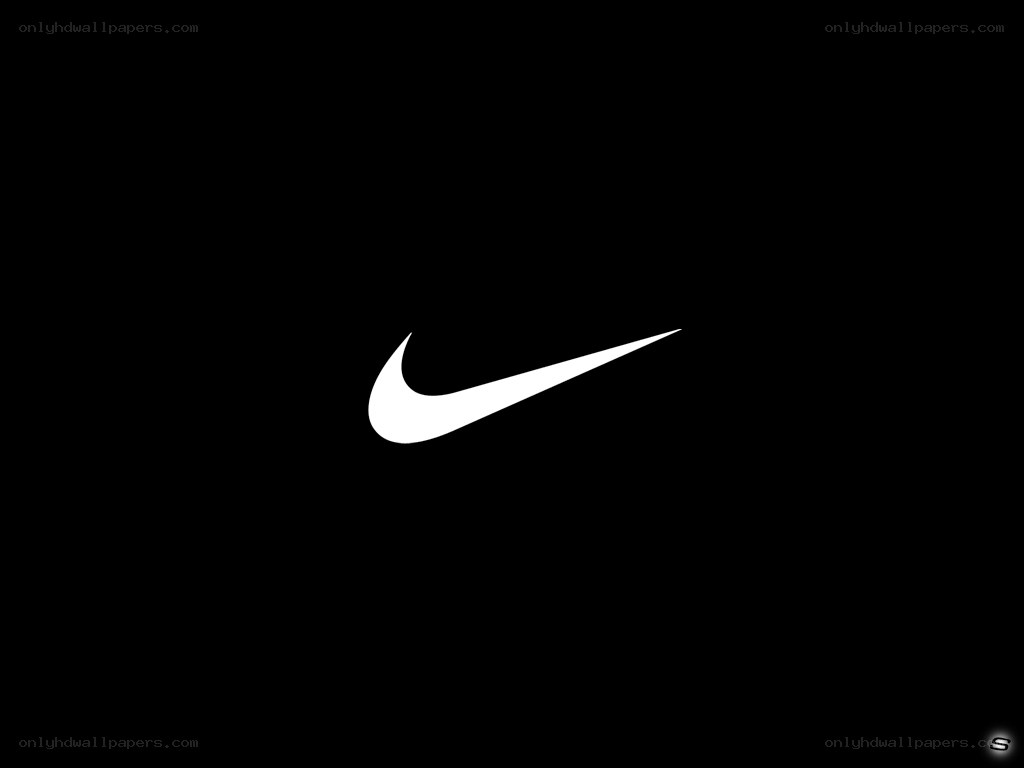 Nike swoosh logo on black
