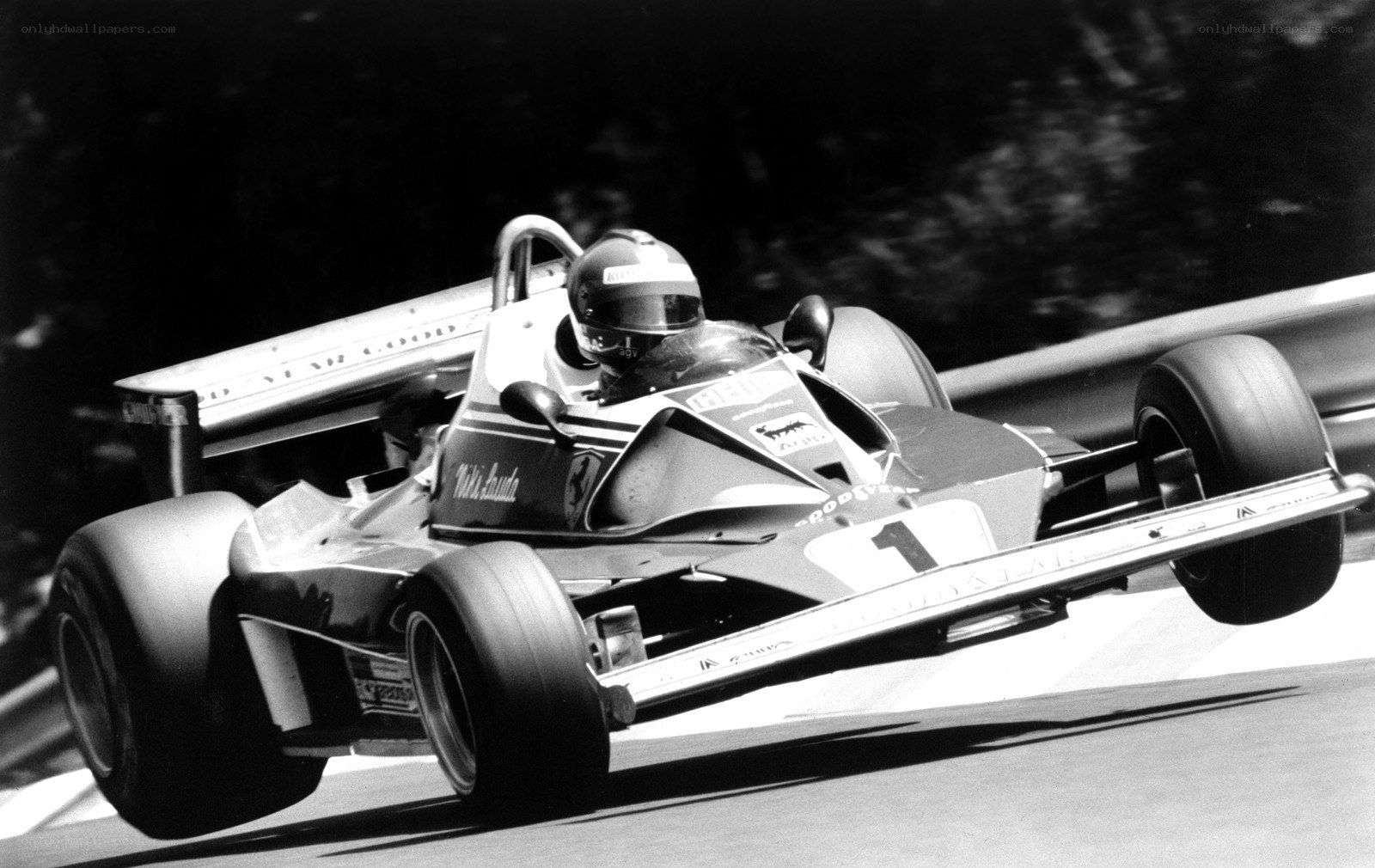 Niki Lauda in a Formula One car