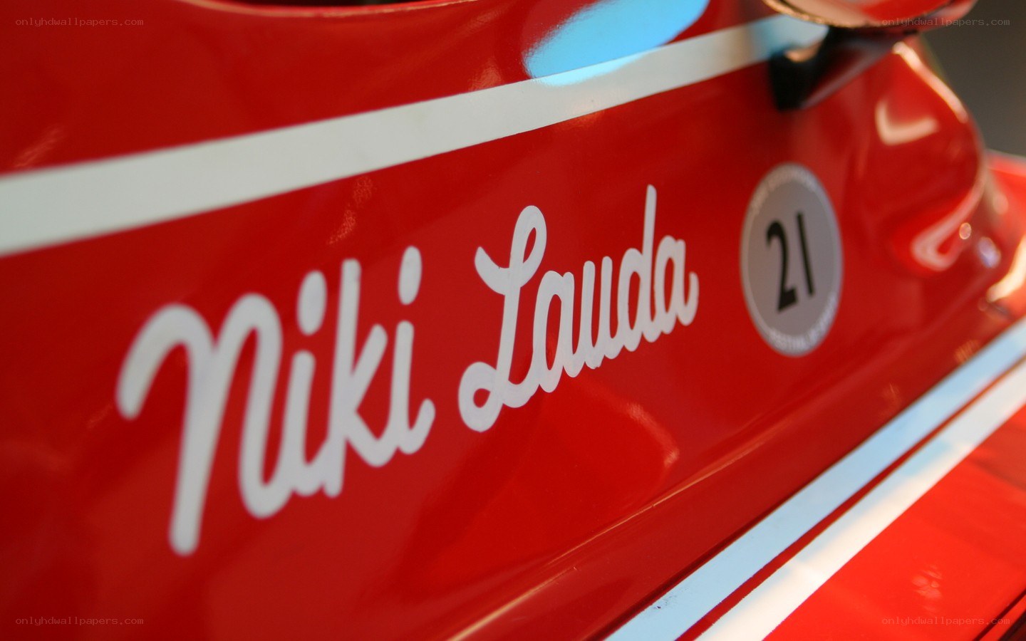 Niki Lauda name on red car