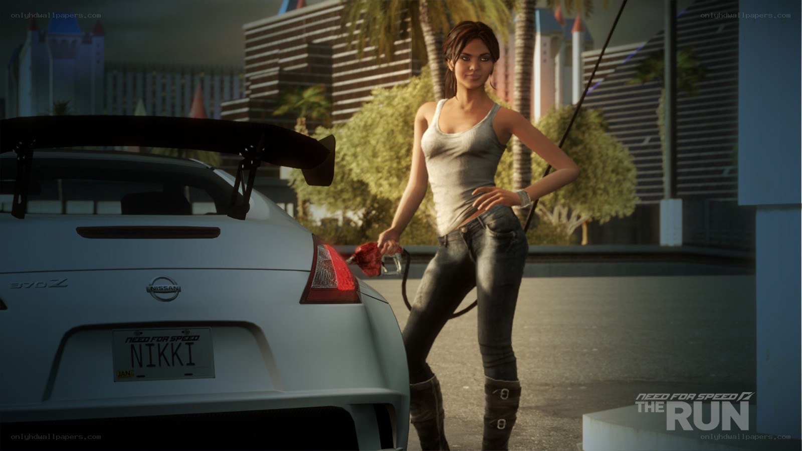 Nikki at the gas pump