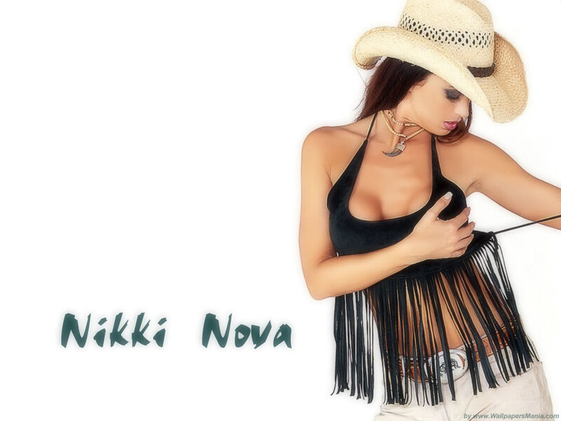 Nikki Nova in cowboy outfit