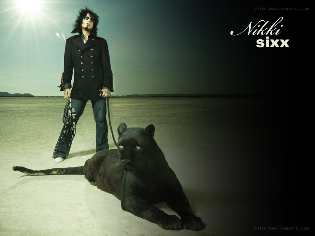 Nikki Sixx with black panther