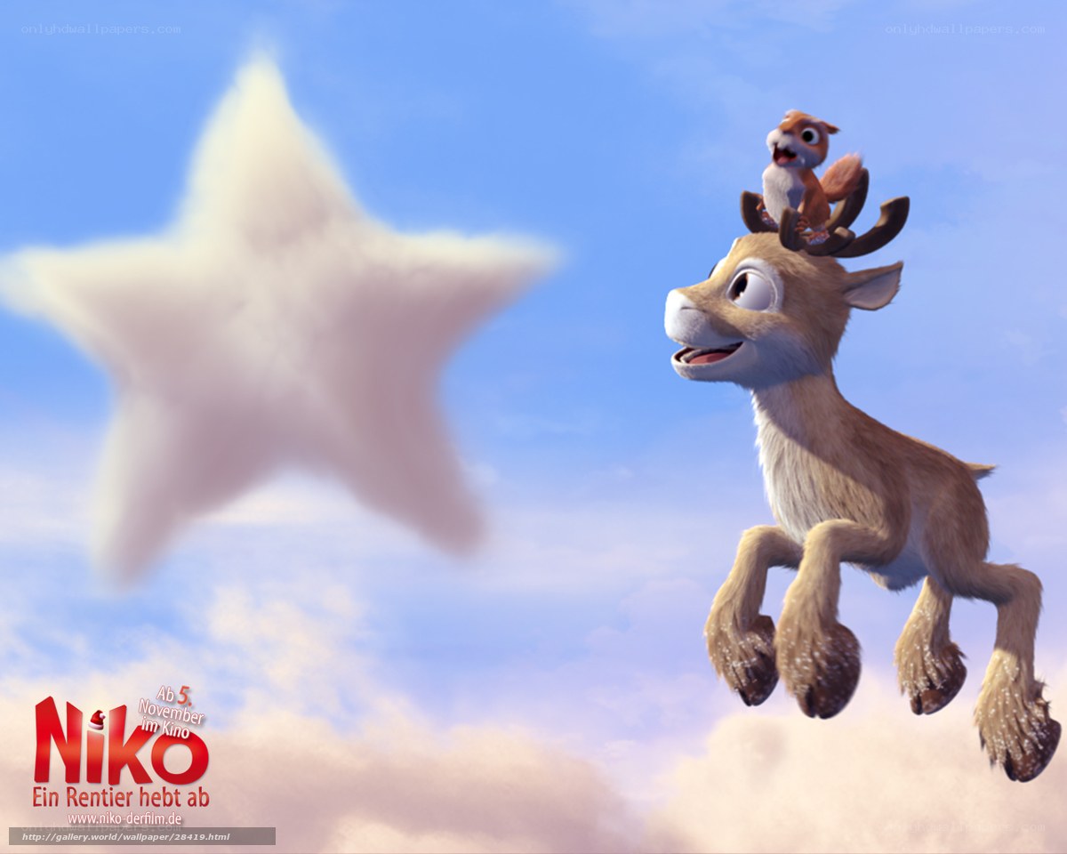 Niko the reindeer flying