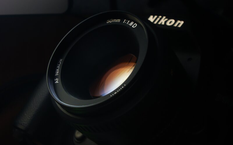 Nikon Camera Lens — Black, Dramatic, Photograph