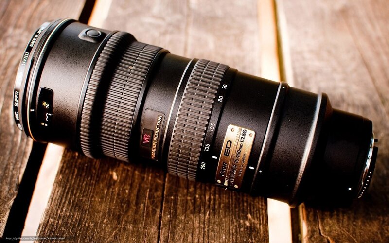 Nikon Camera Lens — Black, Neutral, Photograph, Wooden Surface