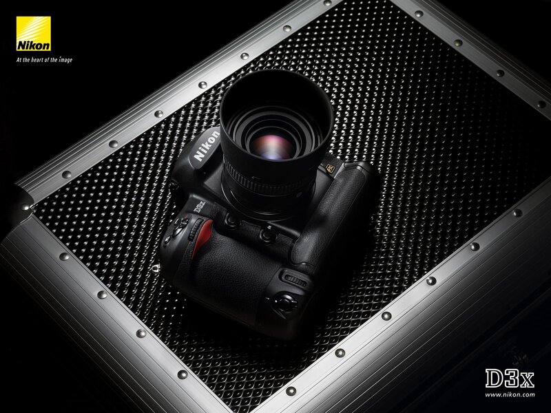 Nikon D3x camera on a case