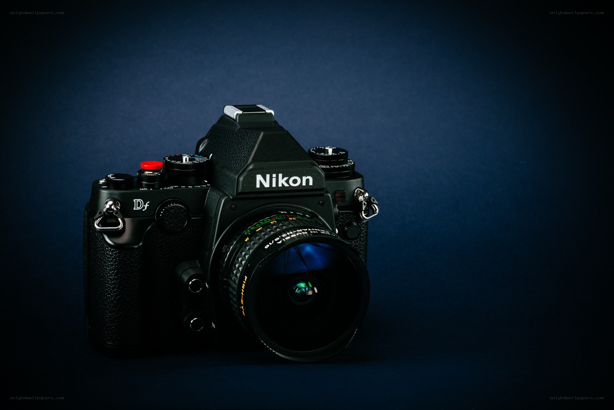Nikon Df camera on blue