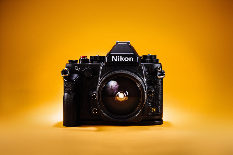 Nikon Df camera on yellow