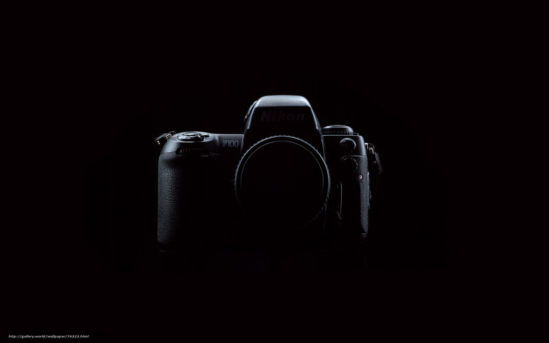 Nikon F100 camera in darkness