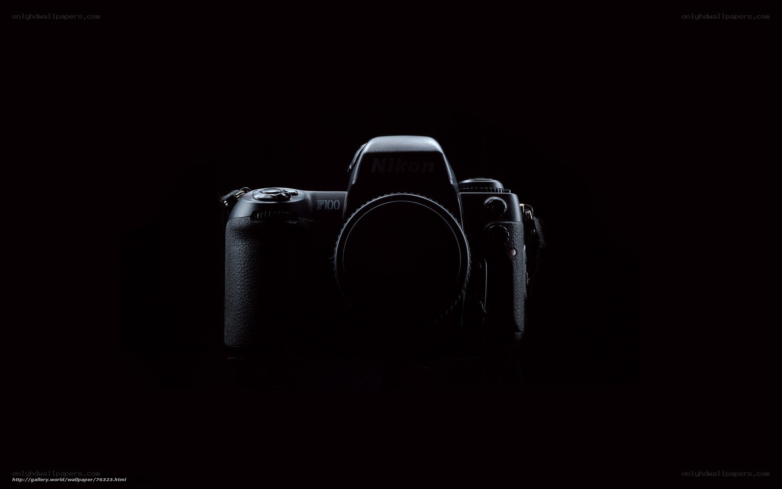 Nikon F100 camera in darkness