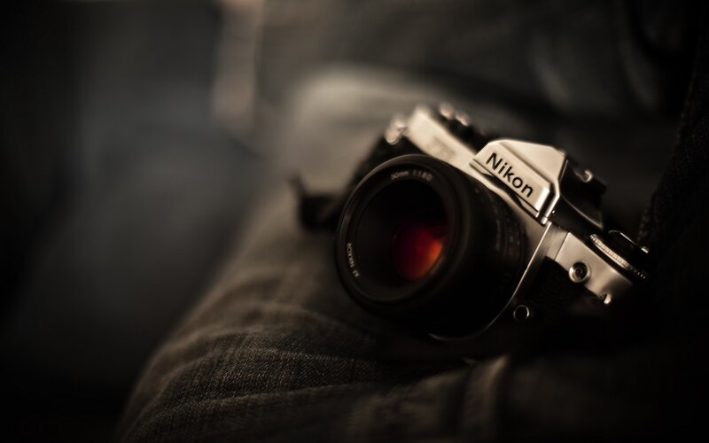 Nikon Film Camera — Black, Dramatic