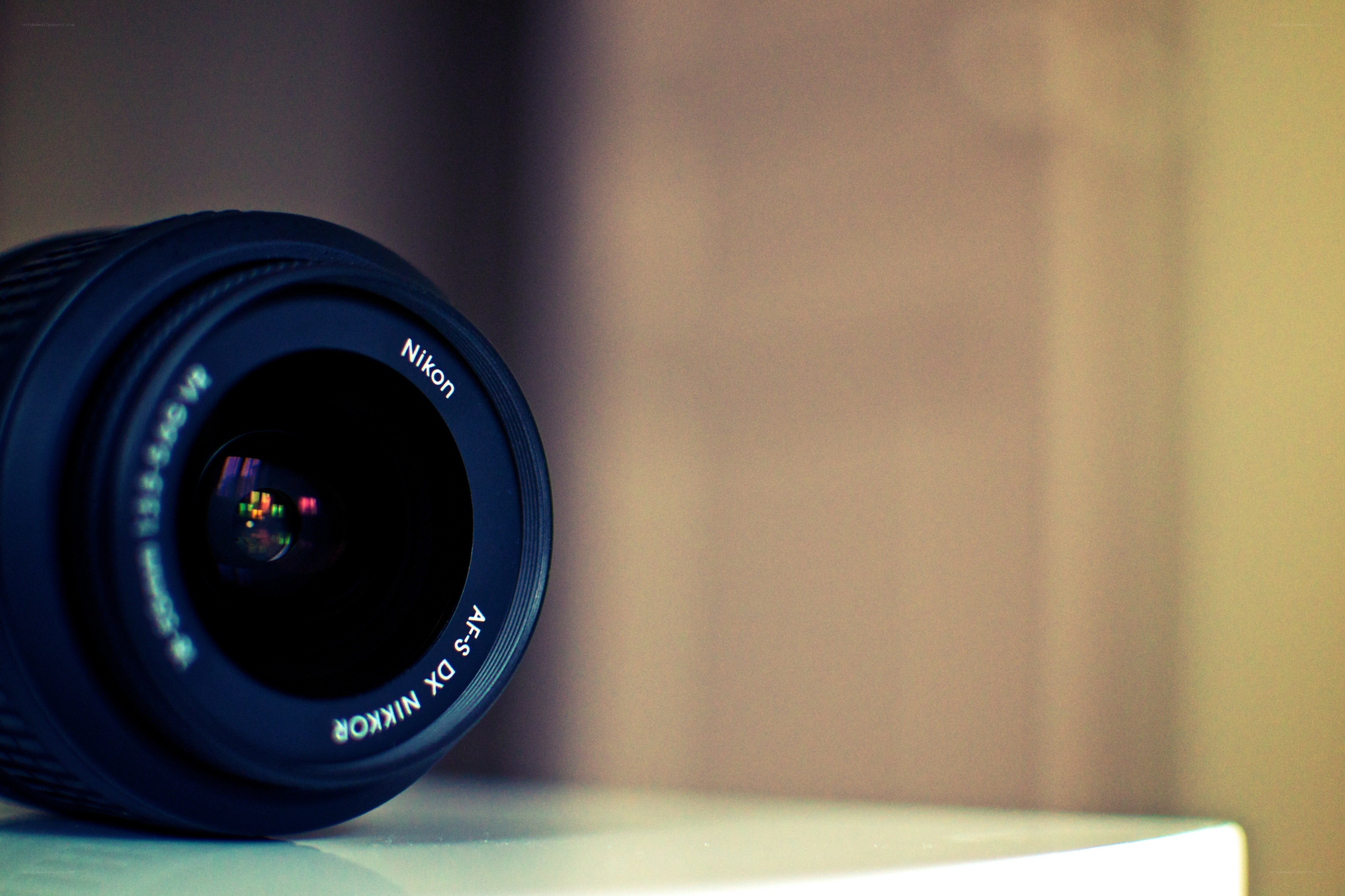 Nikon lens on a surface