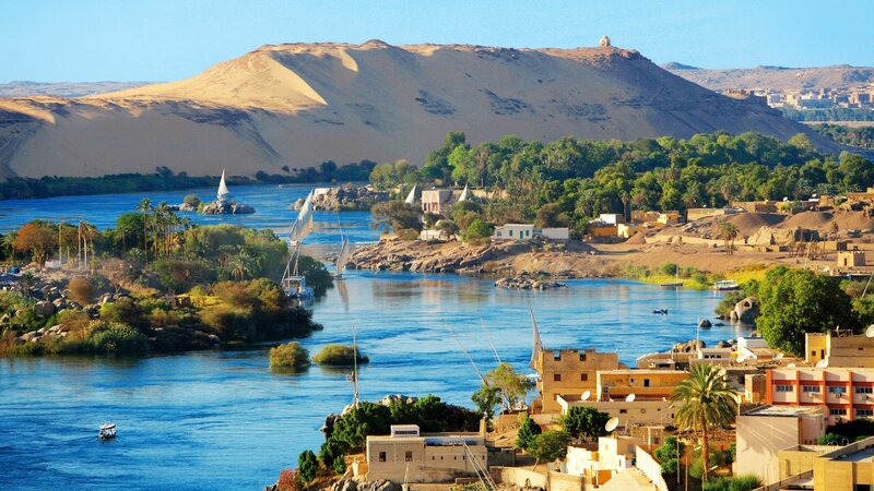 Nile River Landscape — Blue, Serene, Afternoon