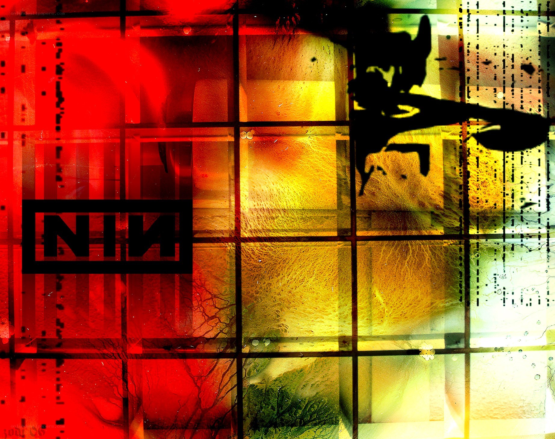 NIN band logo collage