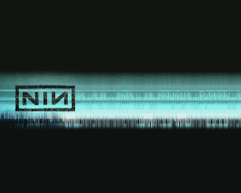 NIN logo on audio waveform