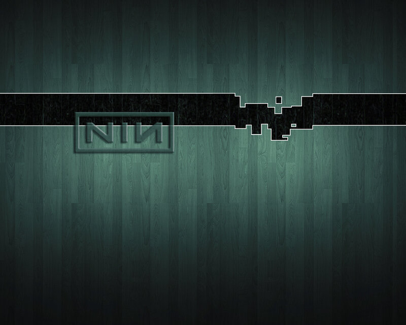 NIN logo on wood texture