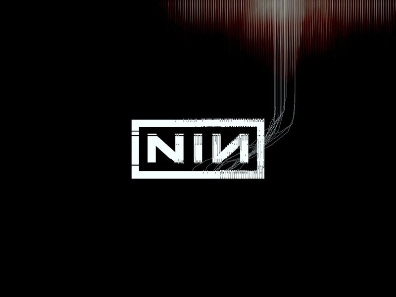 NIN logo with digital glitch effect
