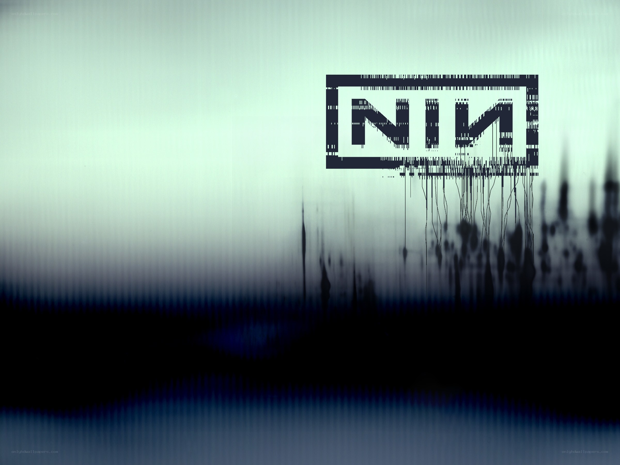 NIN logo with glitch effect