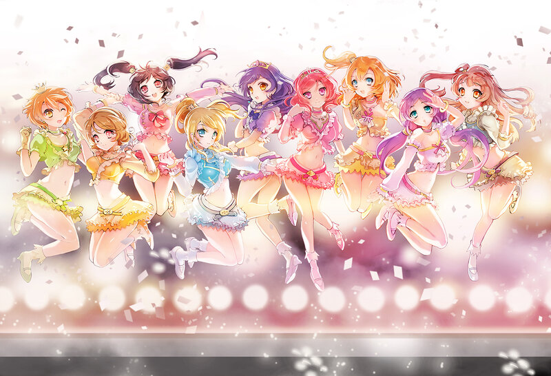 Nine Anime Girls Dancing