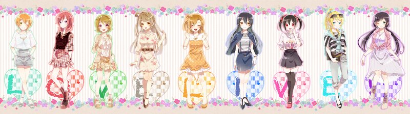 Nine Anime Girls in Hearts